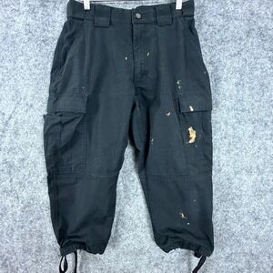 5.11 Tactical Cargo Pants Men Medium Black Cotton Utility Pockets Hiking Tie Hem